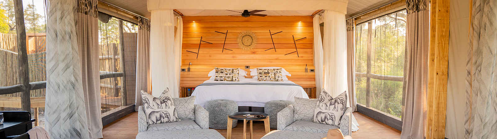 4 Rivers Camp: eines der Schlafzimmer 4 Rivers Camp: eines der Schlafzimmer