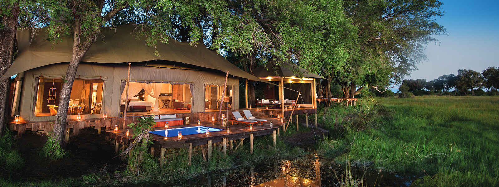 Duba Plains Camp: Blick auf eine der Suiten Duba Plains Camp: Blick auf eine der Suiten