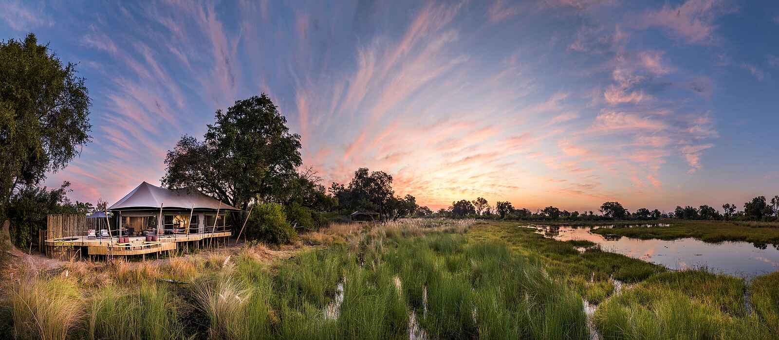 North Island Okavango Safari Camp: Blick auf ein Gästezelt North Island Okavango Safari Camp: Blick auf ein Gästezelt