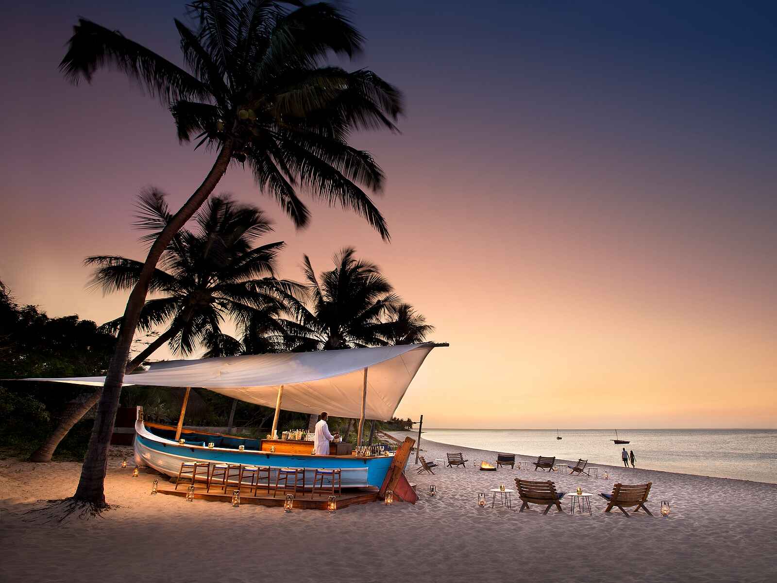 andBeyond Benguerra Island: Strandbar am Abend andBeyond Benguerra Island: Strandbar am Abend