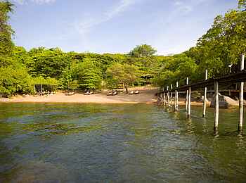 Mumbo Island Camp: Blick zum Inselstrand Mumbo Island Camp: Blick zum Inselstrand