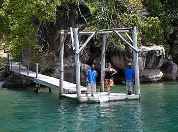 Mumbo Island Camp: Willkommen am Steg Mumbo Island Camp: Willkommen am Steg