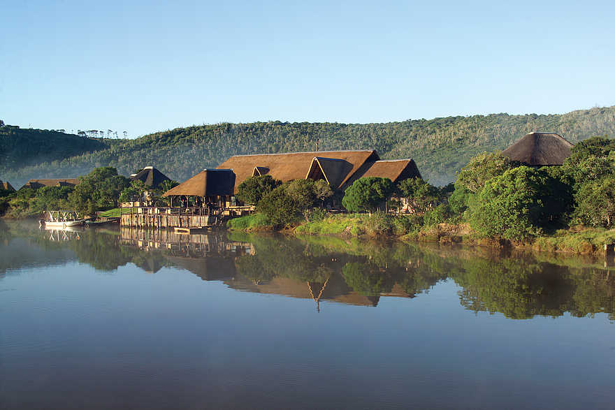 Kariega River Lodge: Lage der Lodge am Fluss Kariega River Lodge: Lage der Lodge am Fluss