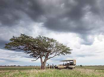 Chisa Busanga Camp: Pause bei einer Pirschfahrt Chisa Busanga Camp: Pause bei einer Pirschfahrt