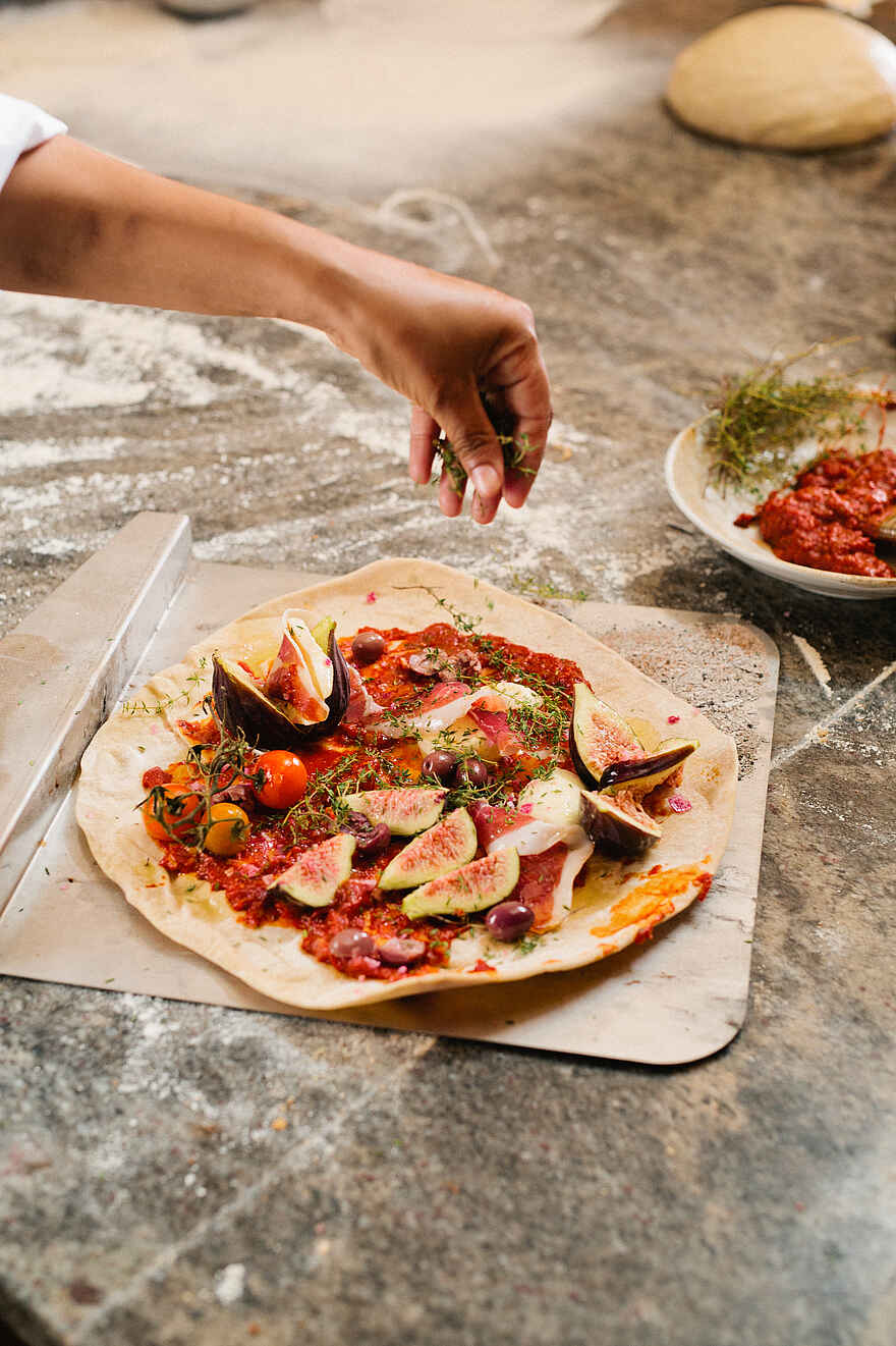 Babylonstoren: Pizza-Variation mit Feigen Babylonstoren: Pizza-Variation mit Feigen