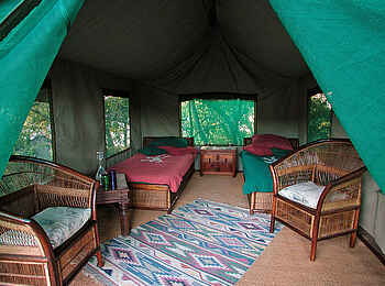 Mumbo Island Camp: Zeltinneres Mumbo Island Camp: Zeltinneres